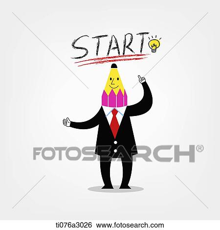 an illustration of a pencil dressed up like a business man View Large Illustration Stock Illustration - an illustration of a pencil dressed up like a business man. Fotosearch