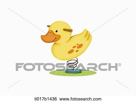 an illustration of a rideable toy duck View Large Illustration Stock Illustration - an illustration of a rideable toy duck. Fotosearch