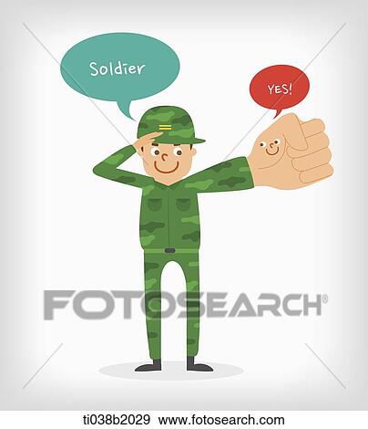 an illustration of a soldier View Large Illustration Stock Illustration - an illustration of a soldier. Fotosearch