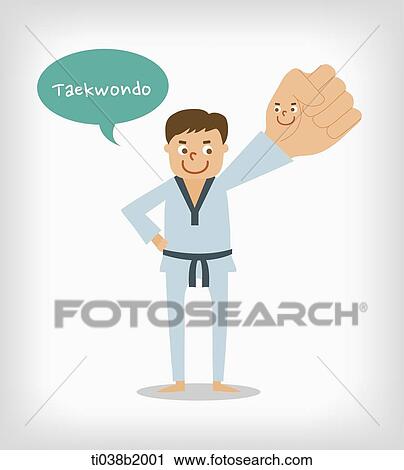 an illustration of a taekwondo man View Large Illustration Clip Art - an illustration of a taekwondo man. Fotosearch