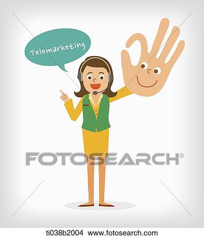 an illustration of a telemarketer View Large Illustration Stock Illustration - an illustration of a telemarketer. Fotosearch