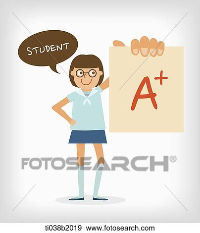 an illustration of an A student View Large Illustration Stock Illustration - an illustration of an A student. Fotosearch