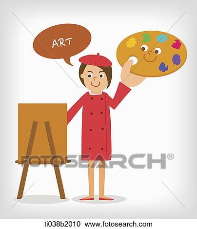 an illustration of an art painter View Large Illustration Clipart - an illustration of an art painter. Fotosearch