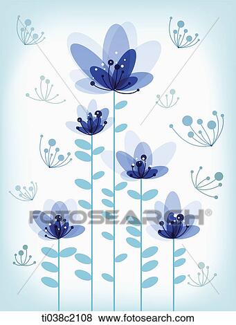 Stock Illustration - an illustration of blue plants. Fotosearch