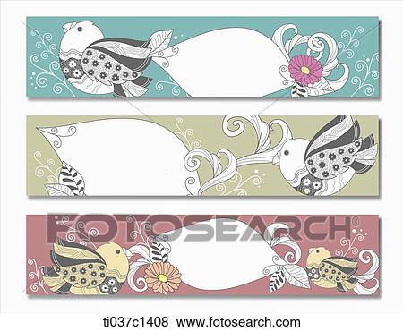 an illustration of cards with birds View Large Illustration Stock Illustration - an illustration of cards with birds. Fotosearch
