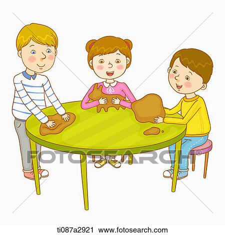 an illustration of children cooking View Large Illustration Clip Art - an illustration of children cooking. Fotosearch