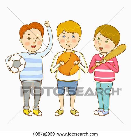 an illustration of children doing sports View Large Illustration Stock Illustration - an illustration of children doing sports. Fotosearch