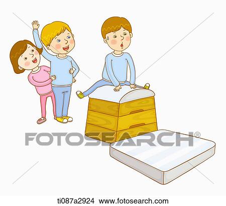 Stock Illustration - an illustration of children doing gymnastics. Fotosearch