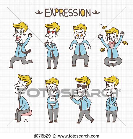 Drawing - an illustration of different expressions. Fotosearch