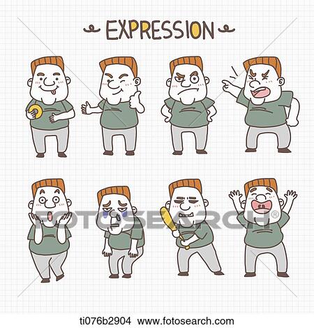 Stock Illustration - an illustration of different expressions. Fotosearch