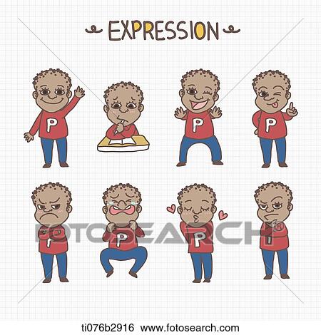 Stock Illustration - an illustration of different expressions. Fotosearch