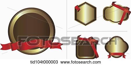 Drawing - an illustration of different name tags. Fotosearch