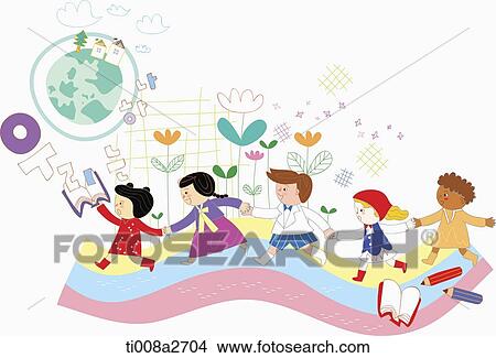 Stock Illustration - an illustration of different race people together. Fotosearch