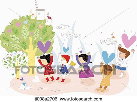 Stock Illustration - an illustration of different race people together. Fotosearch