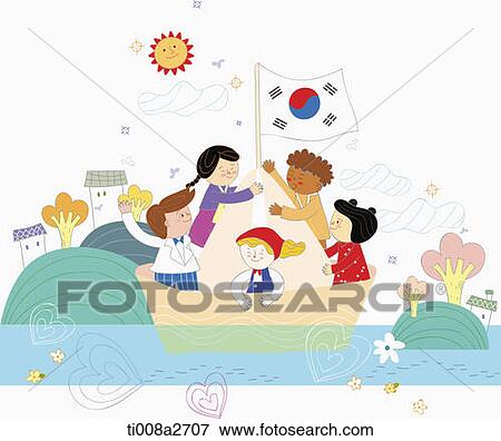an illustration of different race people together View Large Illustration Stock Illustration - an illustration of different race people together. Fotosearch