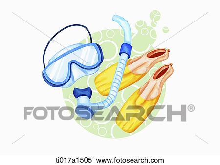 an illustration of diving equipment View Large Illustration Stock Illustration - an illustration of diving equipment. Fotosearch