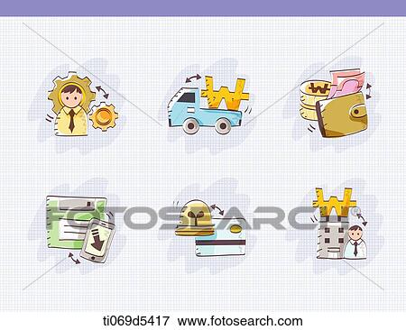 Stock Illustration - an illustration of icons related to finance. Fotosearch