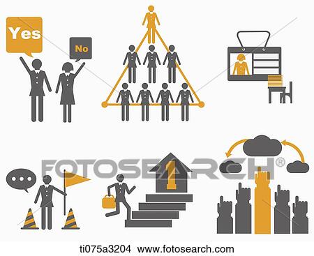Stock Illustration - an illustration of icons related to business. Fotosearch