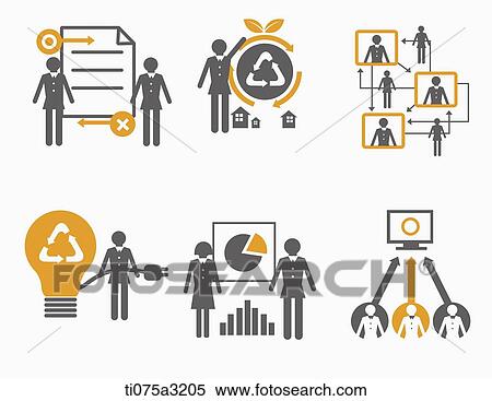 an illustration of icons related to business View Large Illustration Stock Illustration - an illustration of icons related to business. Fotosearch