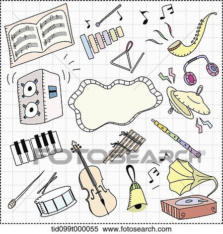Stock Illustration - an illustration of music related objects. Fotosearch