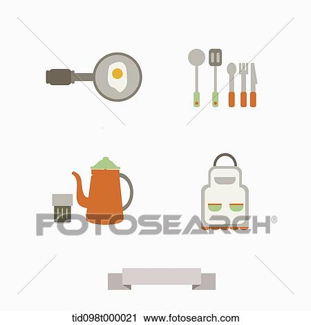 an illustration of objects related to breakfast View Large Illustration Clip Art - an illustration of objects related to breakfast. Fotosearch