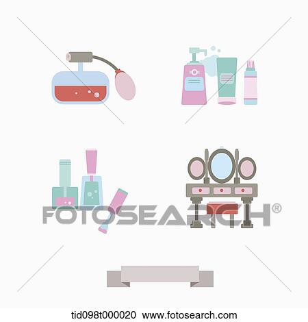 an illustration of objects related to make up View Large Illustration Clipart - an illustration of objects related to make up. Fotosearch