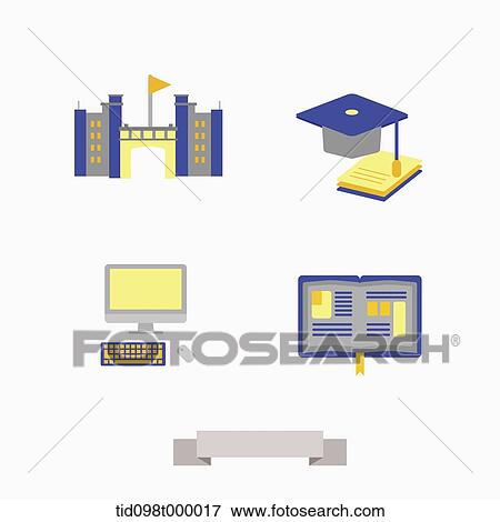 an illustration of objects related to school View Large Illustration Stock Illustration - an illustration of objects related to school. Fotosearch