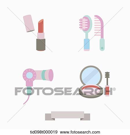 Stock Illustration - an illustration of objects related to make up. Fotosearch