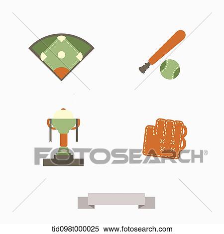 an illustration of objects related to sports View Large Illustration Stock Illustration - an illustration of objects related to sports. Fotosearch