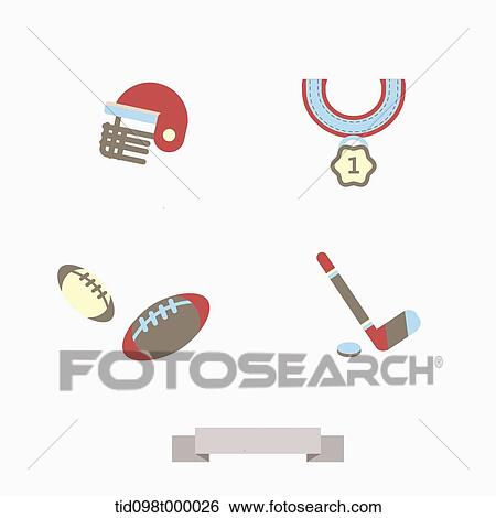 an illustration of objects related to sports View Large Illustration Stock Illustration - an illustration of objects related to sports. Fotosearch