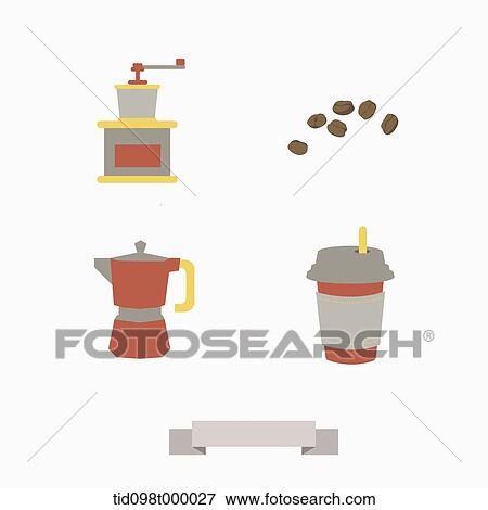 an illustration of objects related to coffee View Large Illustration Stock Illustration - an illustration of objects related to coffee. Fotosearch