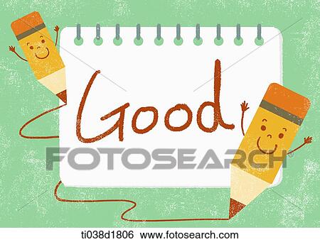 an illustration of pens drawing on a notebook View Large Illustration Stock Illustration - an illustration of pens drawing on a notebook. Fotosearch