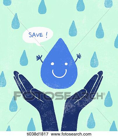 Stock Illustration - an illustration of saving a water drop. Fotosearch