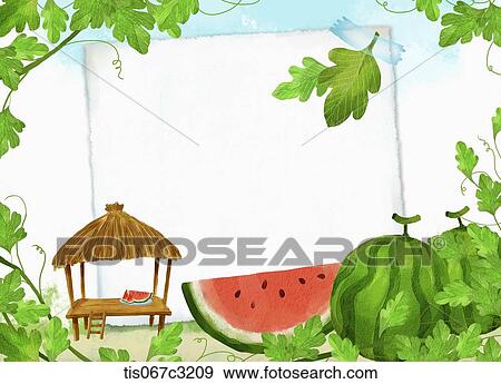 an illustration of watermelons View Large Illustration Stock Illustration - an illustration of watermelons. Fotosearch