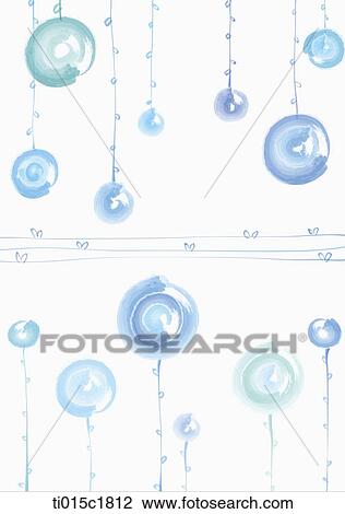 Drawing - an illustration with blue figures. Fotosearch