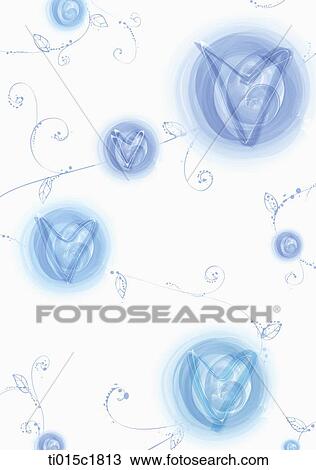 an illustration with blue flower figures View Large Illustration Drawing - an illustration with blue flower figures. Fotosearch