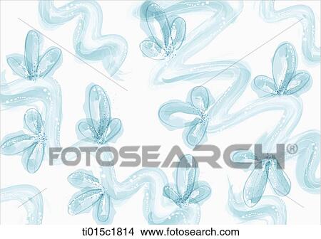 Stock Illustration - an illustration with blue flower figures. Fotosearch