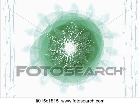 an illustration with green flower figures View Large Illustration Stock Illustration - an illustration with green flower figures. Fotosearch