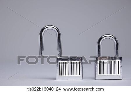Stock Illustration - an open lock and a locked lock. Fotosearch