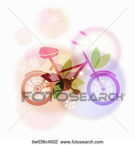 Drawing - artistic design of a bicycle. Fotosearch
