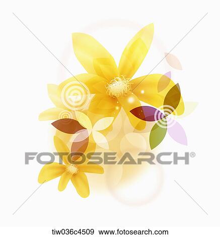 artistic design of flowers View Large Illustration Stock Illustration - artistic design of flowers. Fotosearch