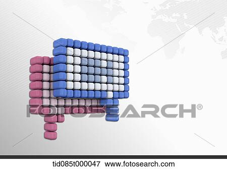 Stock Illustration - blue and red speech bubbles. Fotosearch