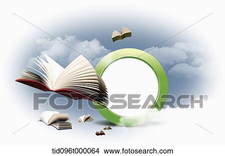 books flying in the sky View Large Illustration Stock Illustration - books flying in the sky. Fotosearch