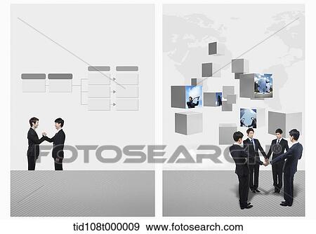 Stock Illustration - business people holding hands. Fotosearch