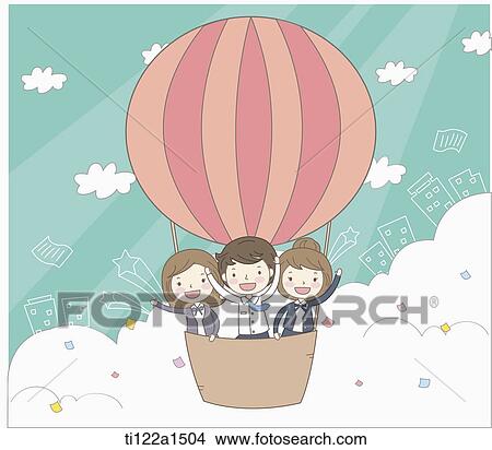 business people in a hot air balloon View Large Illustration Stock Illustration - business people in a hot air balloon. Fotosearch