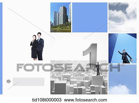 Drawing - business people in different situations. Fotosearch