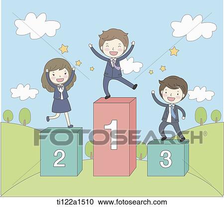 business people on a podium View Large Illustration Clipart - business people on a podium. Fotosearch