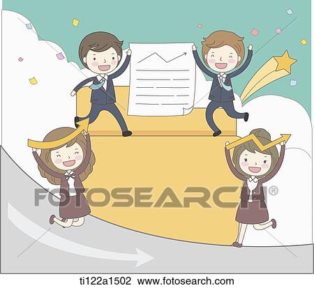 business people on a road View Large Illustration Drawing - business people on a road. Fotosearch