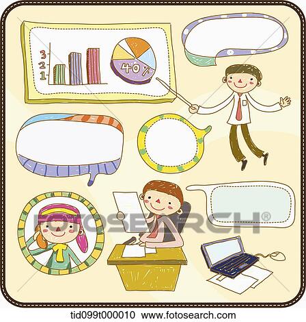 characters with speech bubbles of teaching View Large Illustration Clipart - characters with speech bubbles of teaching. Fotosearch