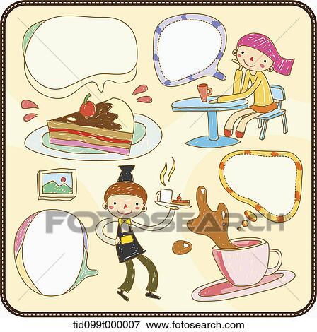 characters with speech bubbles of dessert View Large Illustration Stock Illustration - characters with speech bubbles of dessert. Fotosearch